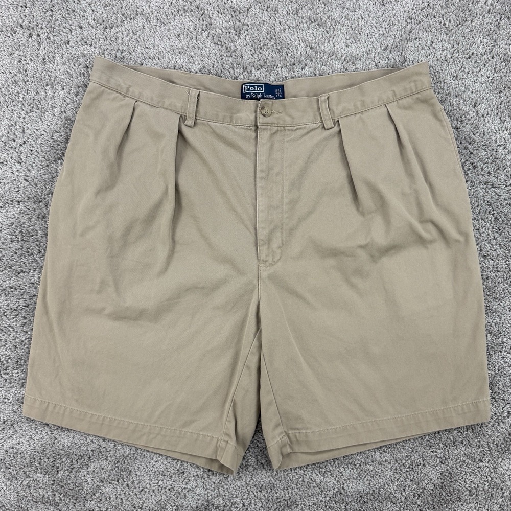 Vintage Polo Ralph Lauren Tyler Shorts Mens 40 Beige Pleated Preppy